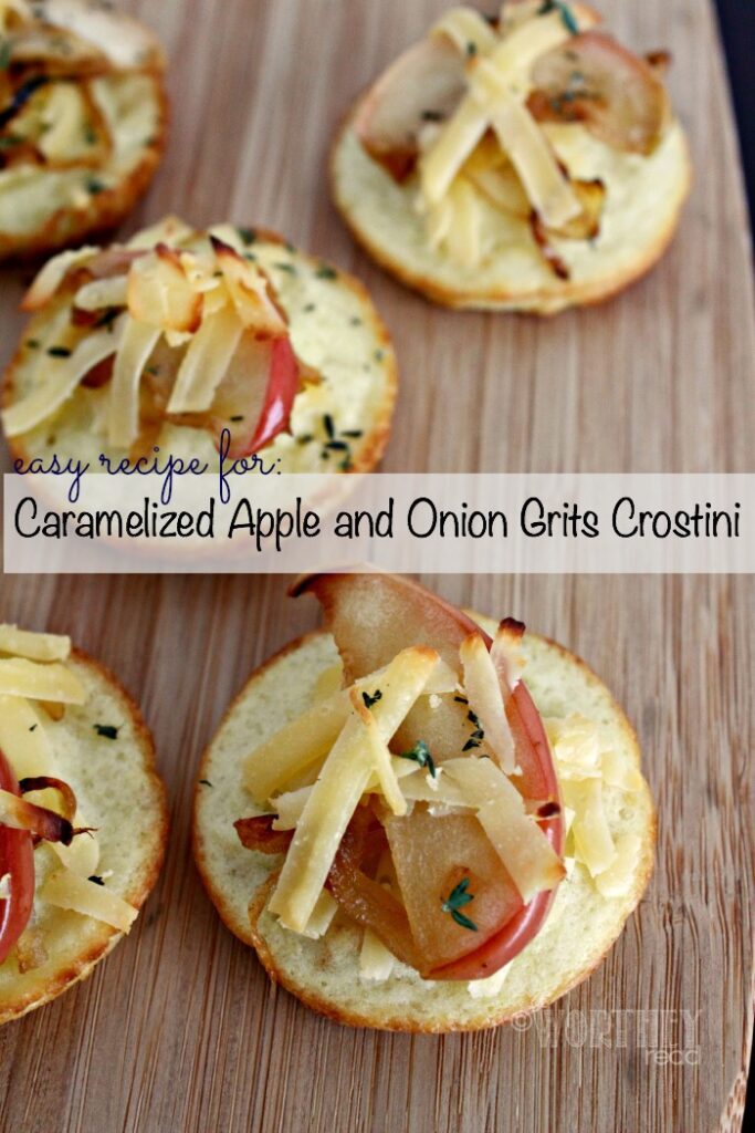 Easy Recipe for Caramelized Apple and Onion Grits Crostini