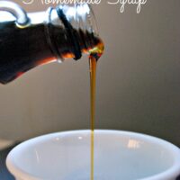 Homemade Syrup in Glass Bottle