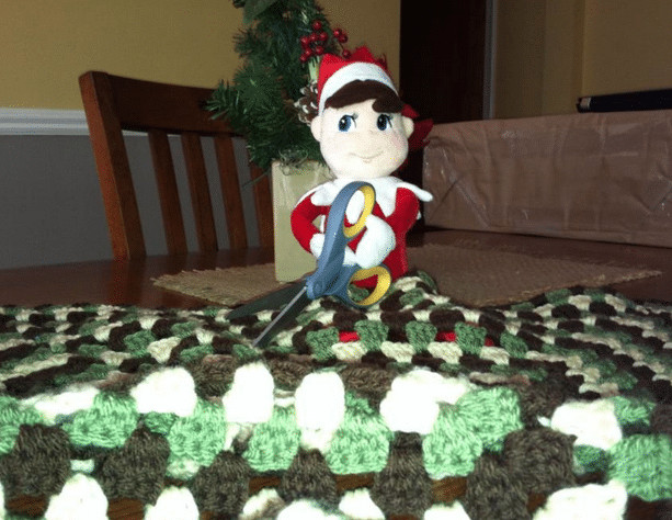 Elf on the shelf gets in trouble