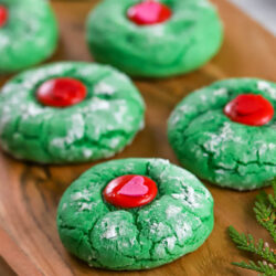 Grinch Crinkle Cookies