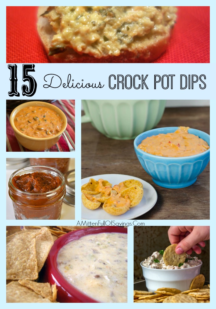 15 Delicious Crock Pot Dips- Great for game day appetizer, summer parties and more! Easy Dip recipes you can make in the crockpot!
