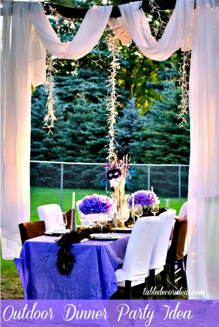 Elegant Outside Table Decor Idea- Dinner Party