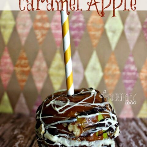 Maple Walnut Caramel Apple recipe- A yummy sweet Fall indulgence this apple is smothered in layers of sweet goodness.