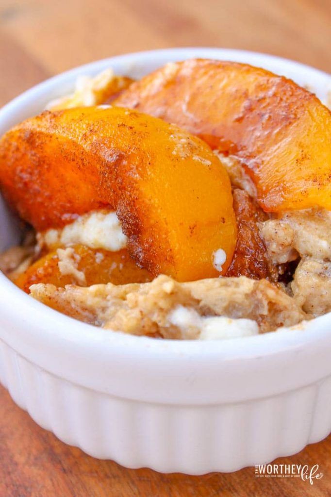 Peaches and Cream Cheese French Toast {can be made overnight}