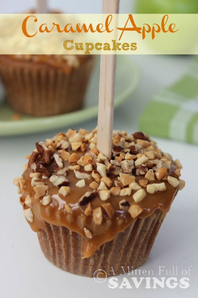 Caramel Apple Cupcake Recipe- Great recipe for Fall, easy cupcake recipe! Be sure to pin it!