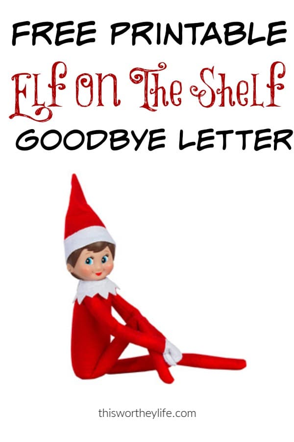 Elf on the Shelf Goodbye letters