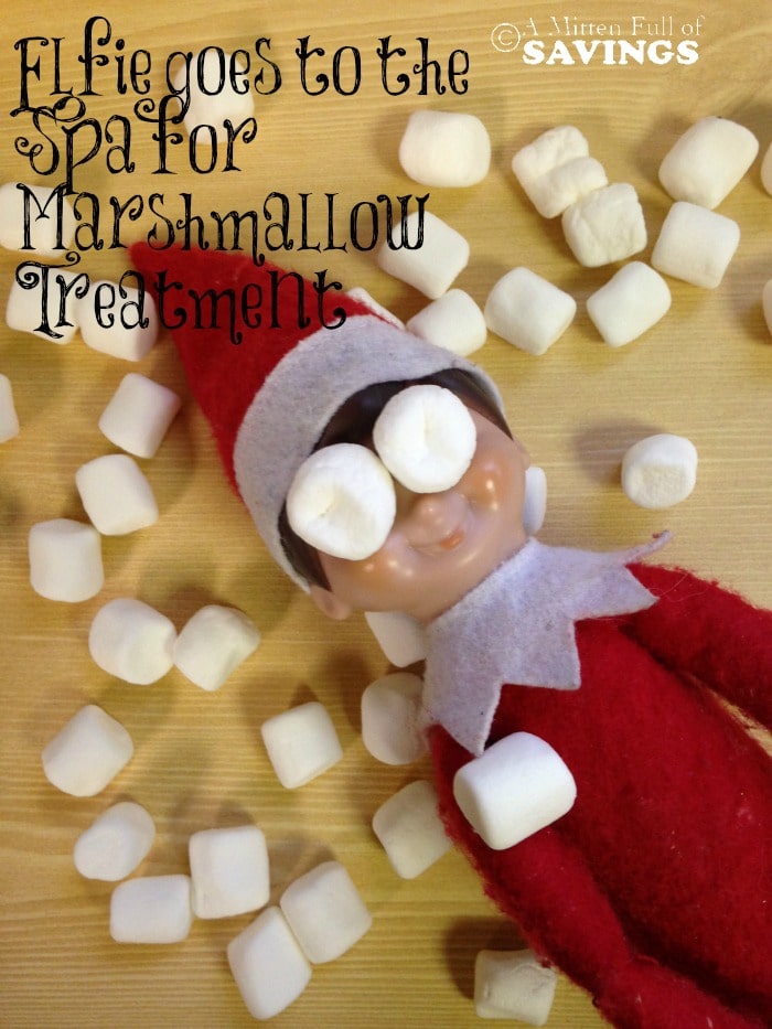 Elf on The Shelf Ideas: Elfie Gets a Marshmallow Treatment