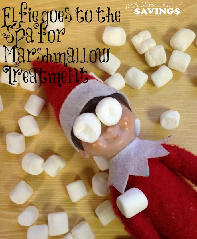 Elf on The Shelf Ideas: Elfie Gets a Marshmallow Treatment