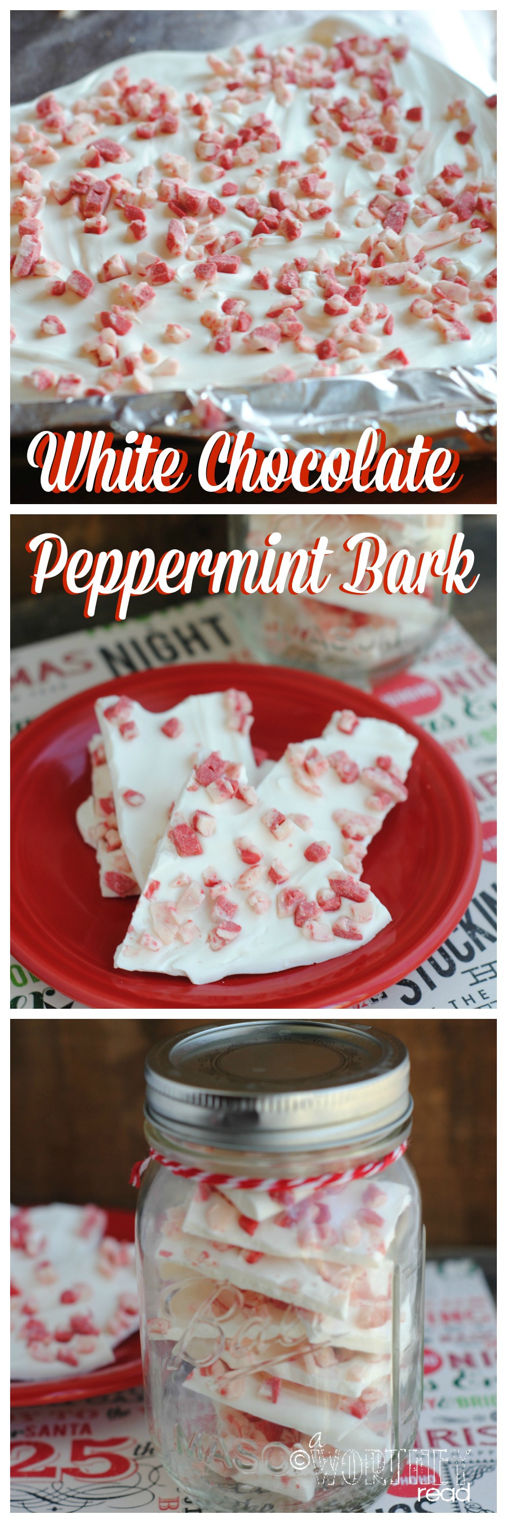 Here's an easy recipe for recipe for White Chocolate Peppermint Bark