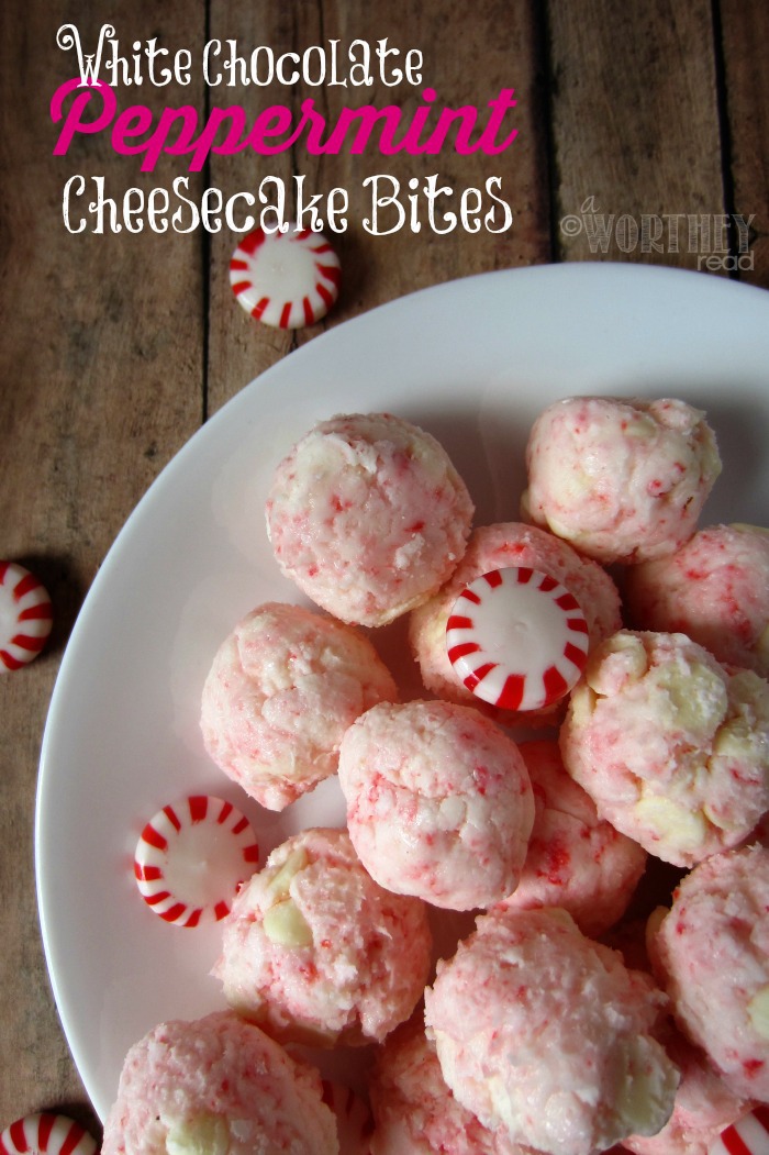 Here's an easy recipe for White Chocolate Peppermint Cheesecake bites Perfect peppermint dessert
