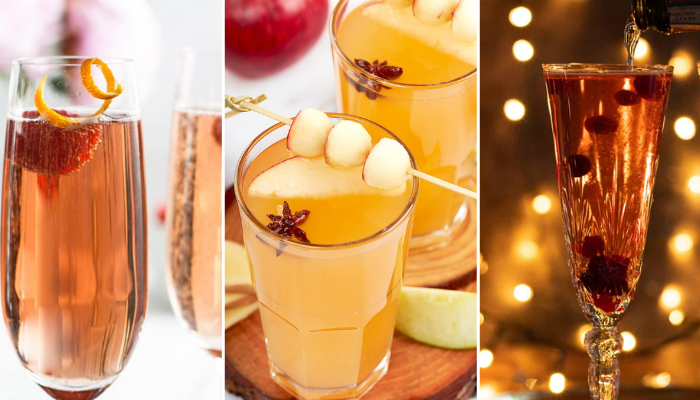 three holiday cocktails