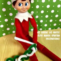 Elf on The Shelf Ideas: Go Green Go White Spartan Decor