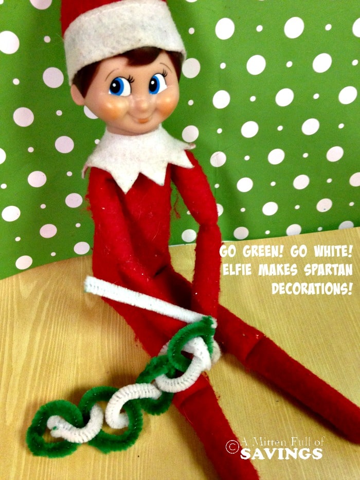 Elf on The Shelf Ideas: Go Green Go White Spartan Decor