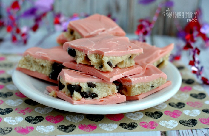 Easy Valentine's Day Treat Chococlate Chip Cookie Dough Bark