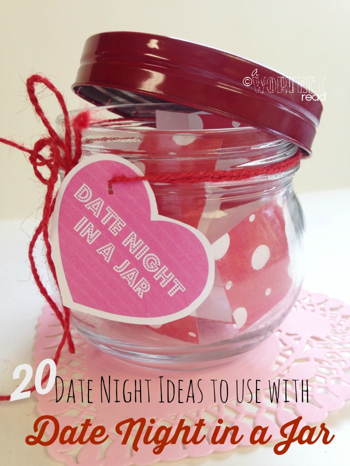 Planning Date Night doesn't have to be hard when you have a jar filled with Date Night Ideas! Here's 20 Date Night Ideas to use with Date Night in a Jar!