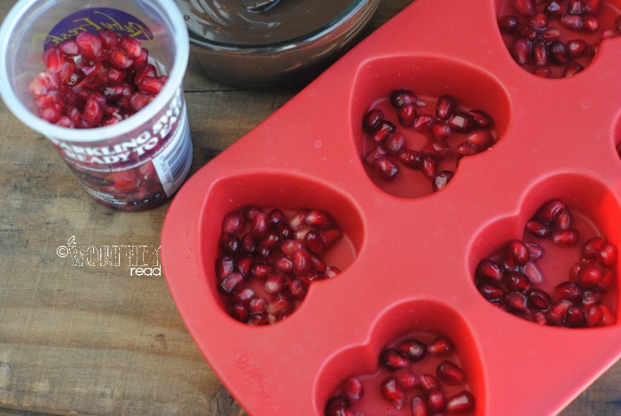 Process for Recipe for Dark Chocolate Pomegranate Hearts ­