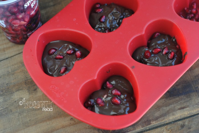 Recipe for Dark Chocolate Pomegranate Hearts ­filled