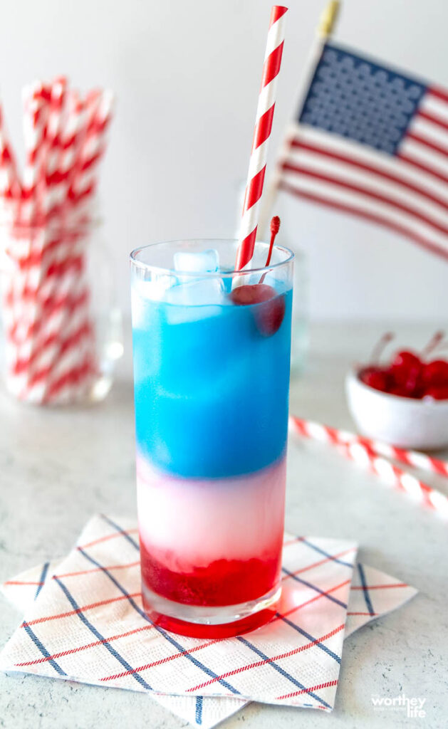 4th of july red white and blue kid's drink