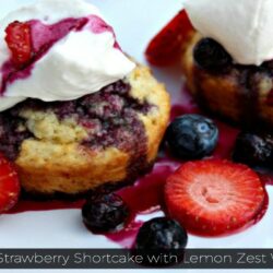 Blueberry & Strawberry Shortcake with Lemon Zest Whip Cream