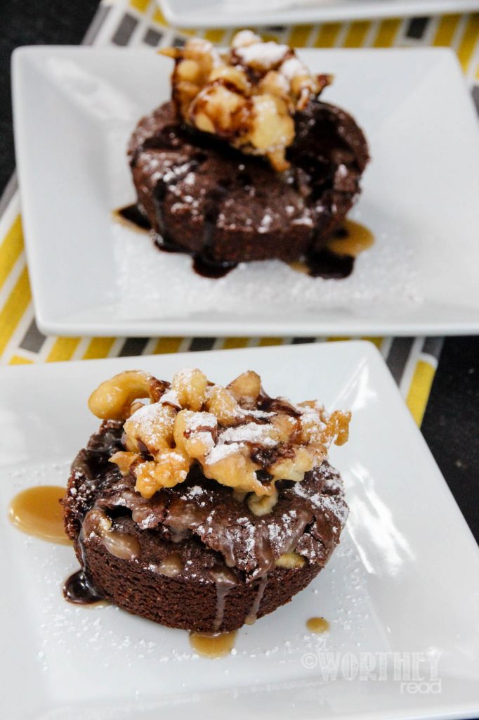 Cupcake Brownie with Funnel Cake & Caramel
