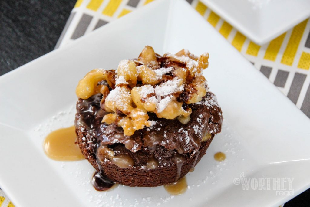 Cupcake Brownie with Funnel Cake & Caramel