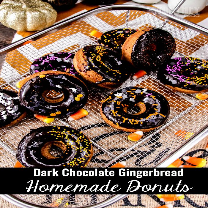 Dark Chocolate Gingerbread Homemade Donuts