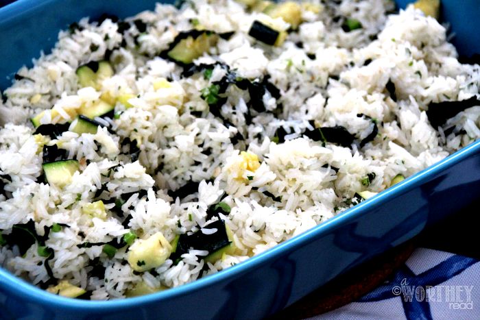 Jasmine Rice with Zucchini, Kale, Parsley and Parmesan