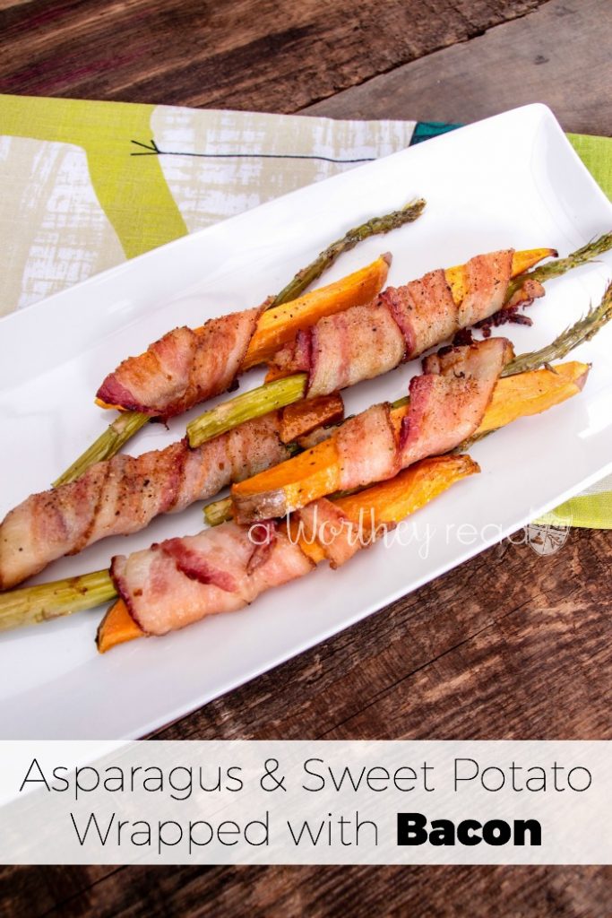 Everyone loves a meal with bacon in it! Add a little asparagus and sweet potatoes to make this easy appetizer: Asparagus & Sweet Potato Wrapped with Bacon