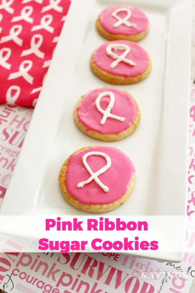 Pink Ribbon Sugar Cookies