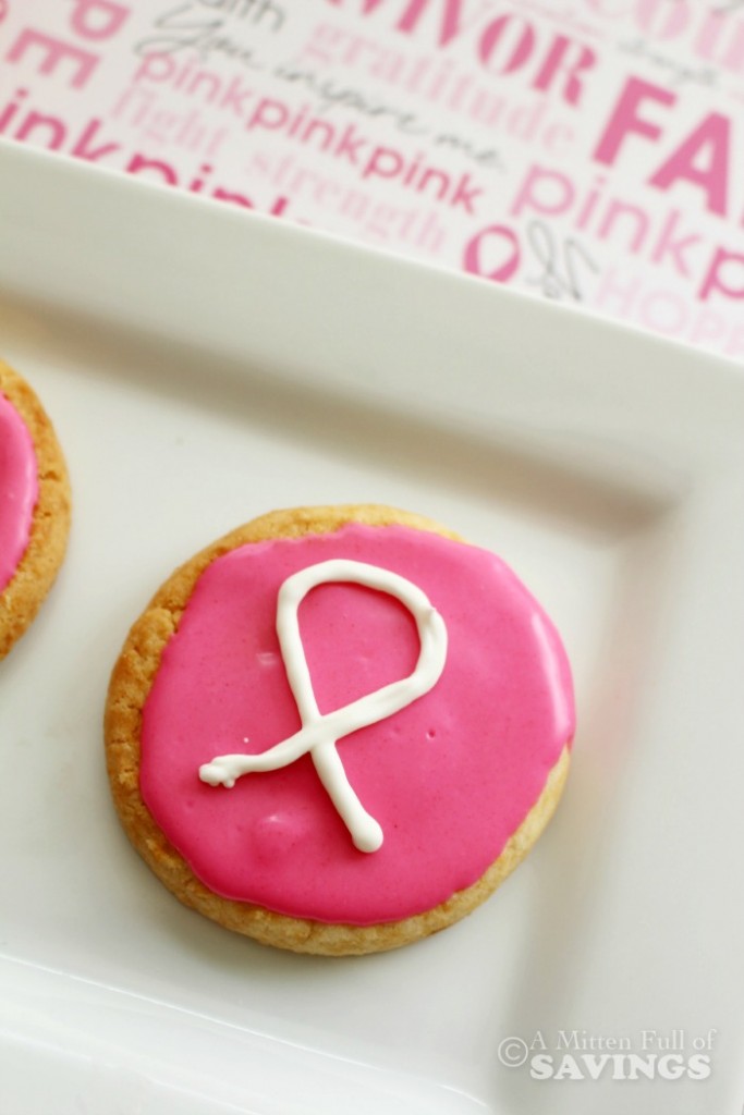 Iced Sugar Cookies Pink Ribbon Breast Cancer Awareness