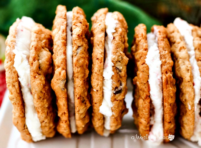 Chocolate Chip & Oatmeal Cookies with Candy Cane Buttercream