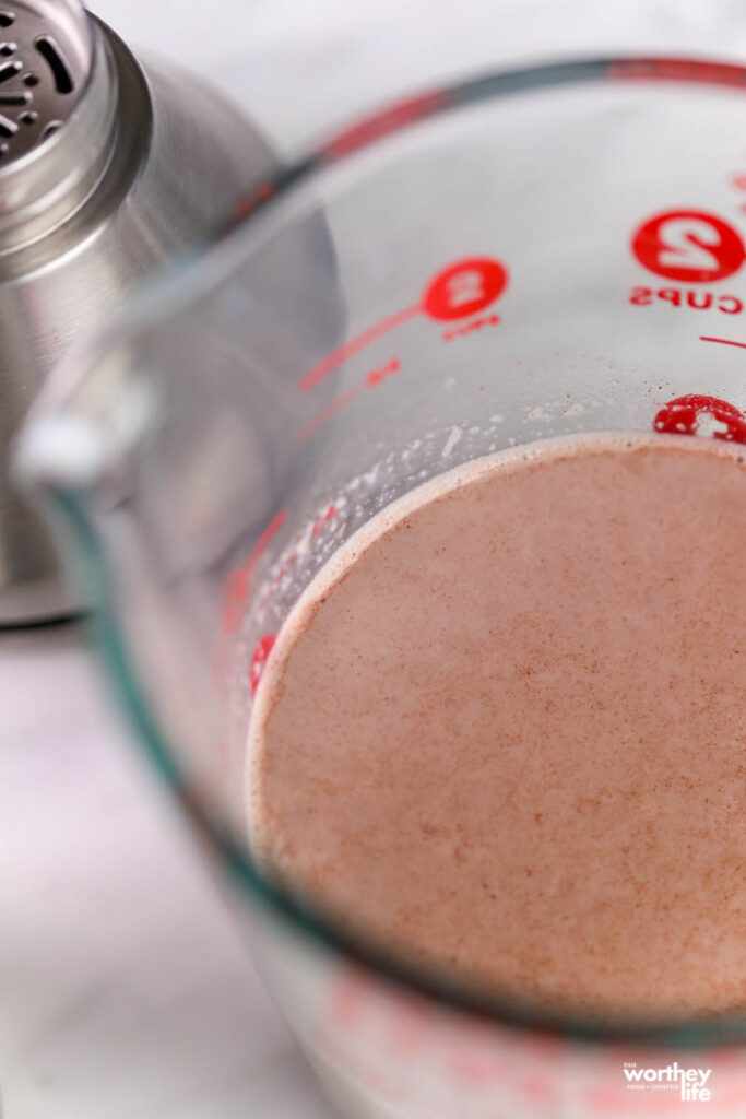 hot chocolate mix in a glass