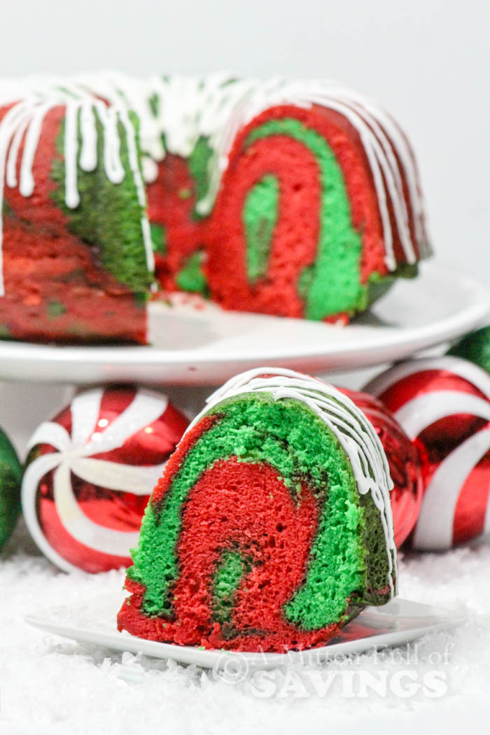 Christmas Bundt Cake - A Festive Red and Green Holiday Cake!