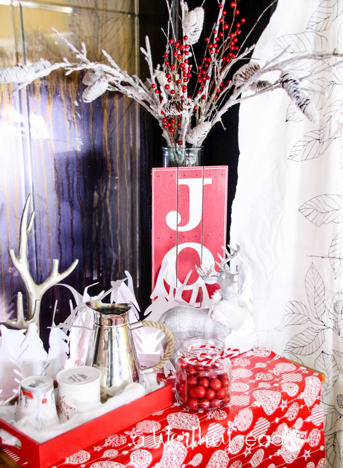 Red, White, Silver Christmas Tablescape