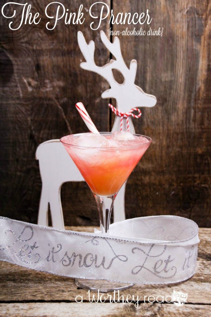 Easy Non-Alcoholic Christmas Drink- The Pink Prancer