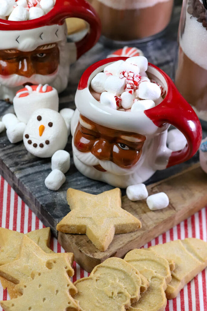 hot chocolate made in a santa mug