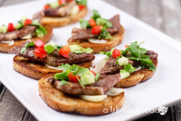 Angus Steak Bruschetta Appetizers