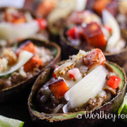 Easy appetizer for game day or a dinner party- Avocado & Sweet Potato Bake with Gruyere Cheese