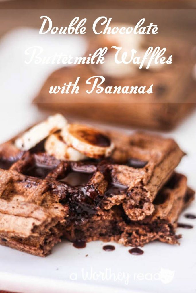 Easy Breakfast recipe- Double Chocolate Buttermilk Waffles with Bananas