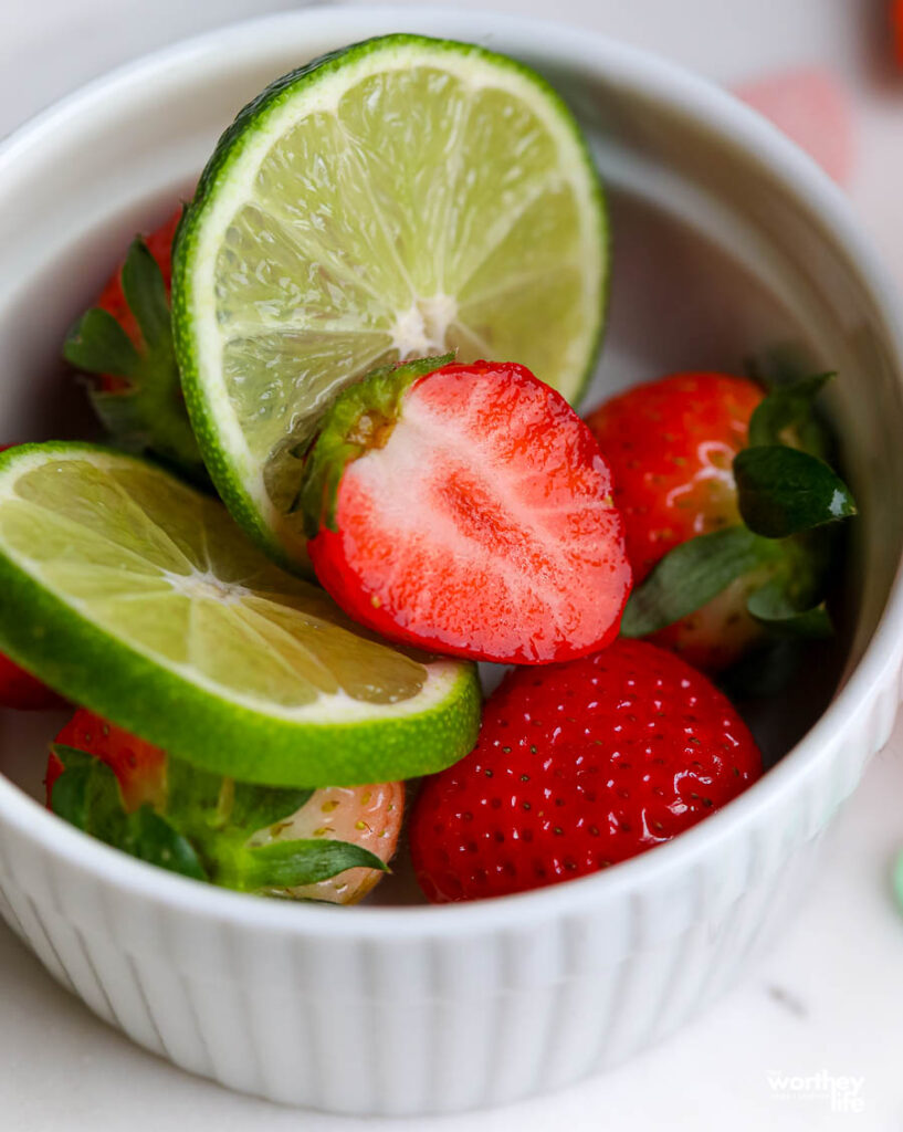 fresh fruit in white bowl