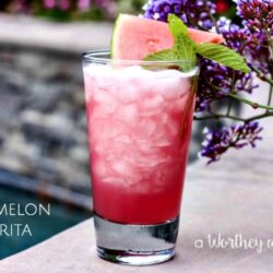 Summer Cocktail by the pool idea. Put your margarita game in high gear with this Guava Watermelon Margarita
