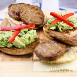 Breakfast in under 10 minutes. The perfect breakfast idea for busy people! Try our easy Sausage & Avocado Breakfast Sandwich {made in 10 minutes}