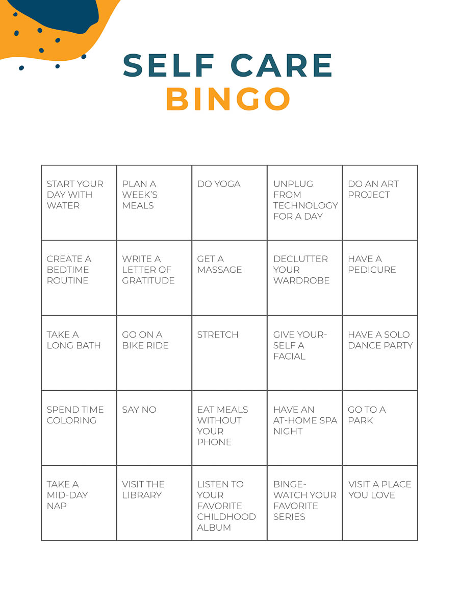 Self Care Bingo