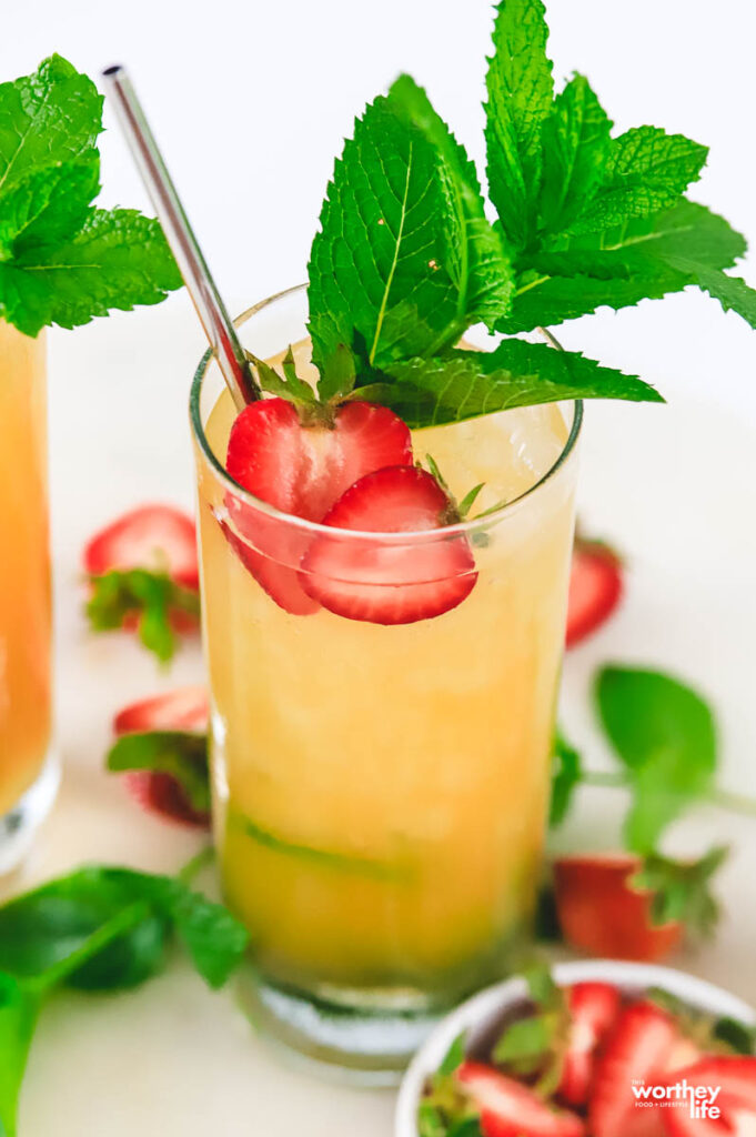 Peach & Strawberry Rum Mojito