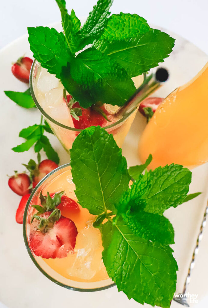 Peach & Strawberry Rum Mojito