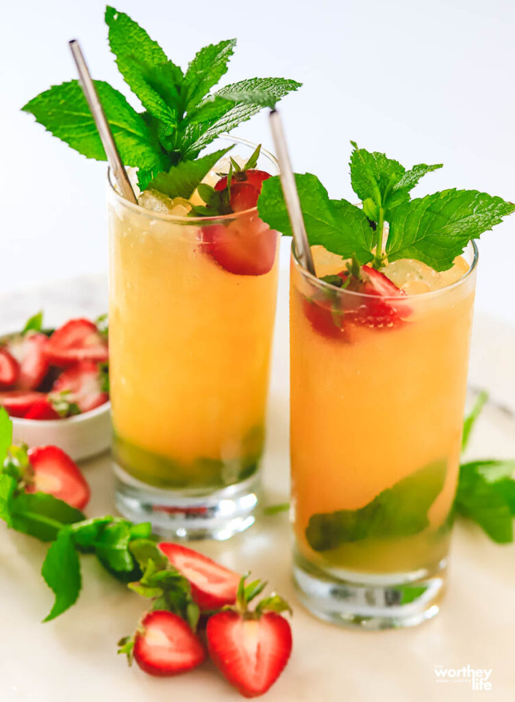 Peach & Strawberry Rum Mojito