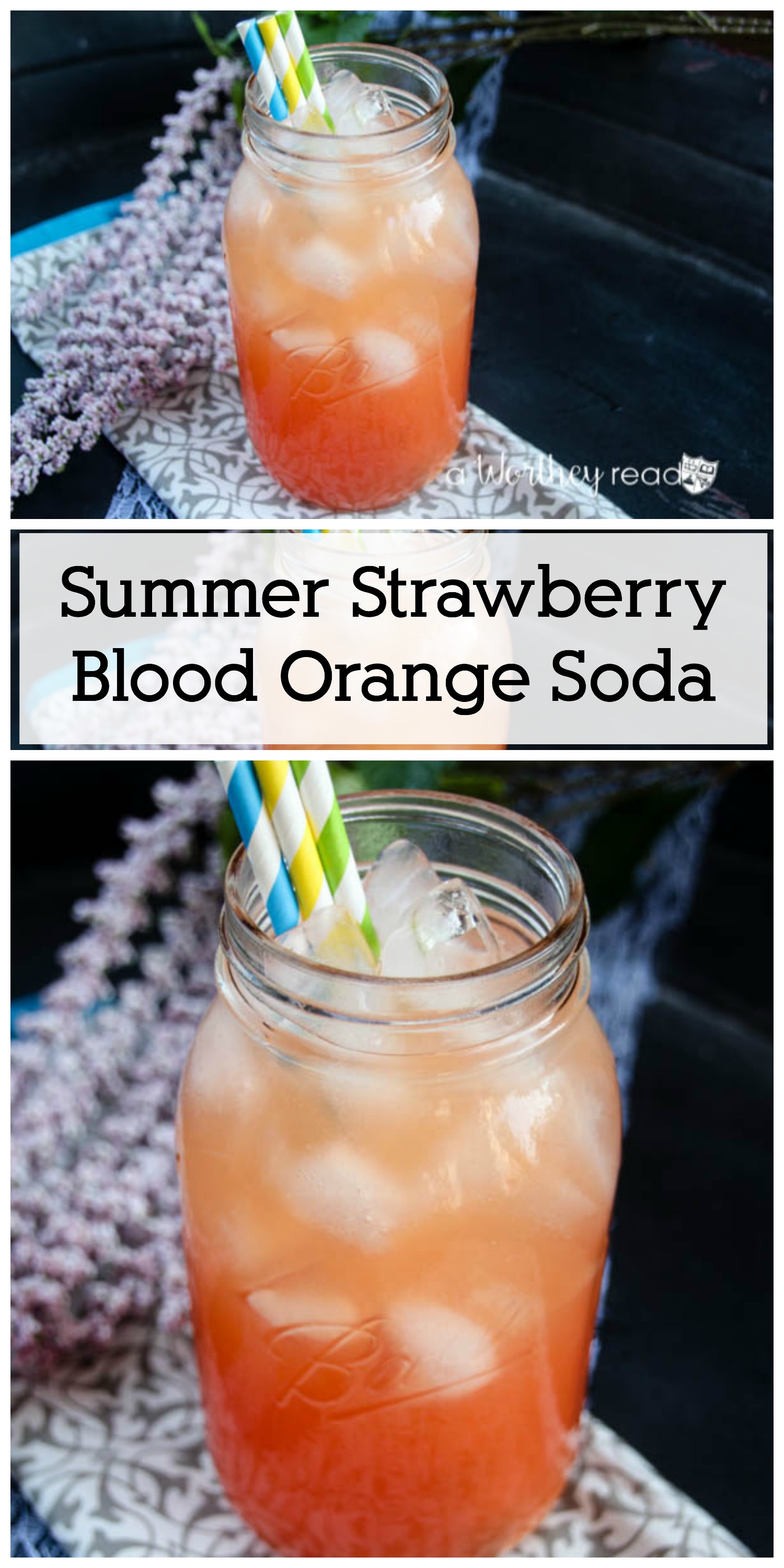 Cool down with a ice-cold refreshing virgin, kid-friendly drink- Summer Strawberry Blood Orange Soda