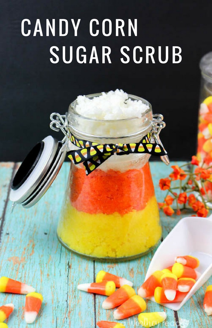 Homemade Sugar Scrub is a great way to pamper yourself. This Candy Corn Homemade Sugar Scrub is super easy to make and a beautiful gift for your friends! 