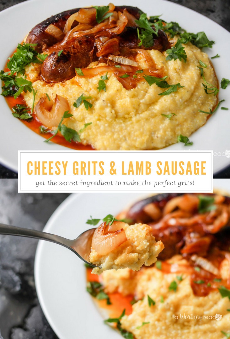 Cheesy Grits and Lamb Sausage