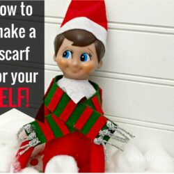 Make The Elf On The Shelf DIY Scarf to easily customize your Elf this year! This is an easy way to personalize your Elf and keep kids busy at the same time!